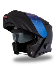 Origine Delta BT Mat Siyah Çene Açılır Kask (Intercomlu-Bluetoothlu Kask) Gökkuşağı Camlı