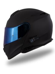 Origine Delta BT Mat Siyah Çene Açılır Kask (Intercomlu-Bluetoothlu Kask) Gökkuşağı Camlı
