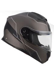 Origine Linear Mat Siyah-Titanyum Güneş Vizörlü Çene Açılır Kask Şeffaf Camlı