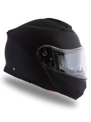 Origine Logic Mat Siyah Güneş Vizörlü Çene Açılır Kask Şeffaf Camlı