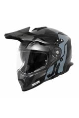 Just1 J34 Pro Tour Mat Siyah-Titanium Güneş Vizörlü Cross Kask