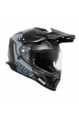Just1 J34 Pro Tour Mat Siyah-Titanium Güneş Vizörlü Cross Kask