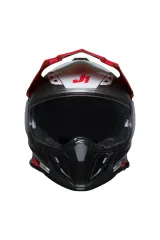 Just1 J34 Pro Outerspace Mat Titanium- Beyaz-Kırmızı Güneş Vizörlü Cross Kask