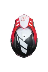 Just1 J34 Pro Outerspace Mat Titanium- Beyaz-Kırmızı Güneş Vizörlü Cross Kask