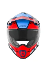 Just1 J34 Pro Tour Mavi-Beyaz-Kırmızı Güneş Vizörlü Cross Kask
