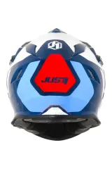 Just1 J34 Pro Tour Mavi-Beyaz-Kırmızı Güneş Vizörlü Cross Kask