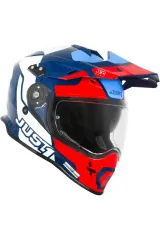 Just1 J34 Pro Tour Mavi-Beyaz-Kırmızı Güneş Vizörlü Cross Kask