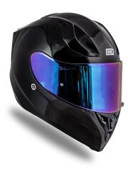Origine Strada Parlak Siyah Güneş Vizörlü Kask Gökkuşağı Camlı XS