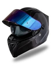 Origine Strada Parlak Siyah Güneş Vizörlü Kask Gökkuşağı Camlı XS