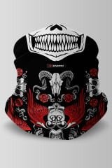 Endro Skulls N' Roses Motorcu Buff Maske Outdoor Boyunluk Unisex Bandana