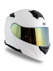 Origine Delta Basic Beyaz Güneş Vizörlü Çene Açılır Kask Sarı Camlı L