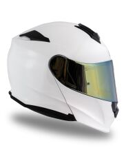 Origine Delta Basic Beyaz Güneş Vizörlü Çene Açılır Kask Sarı Camlı XL