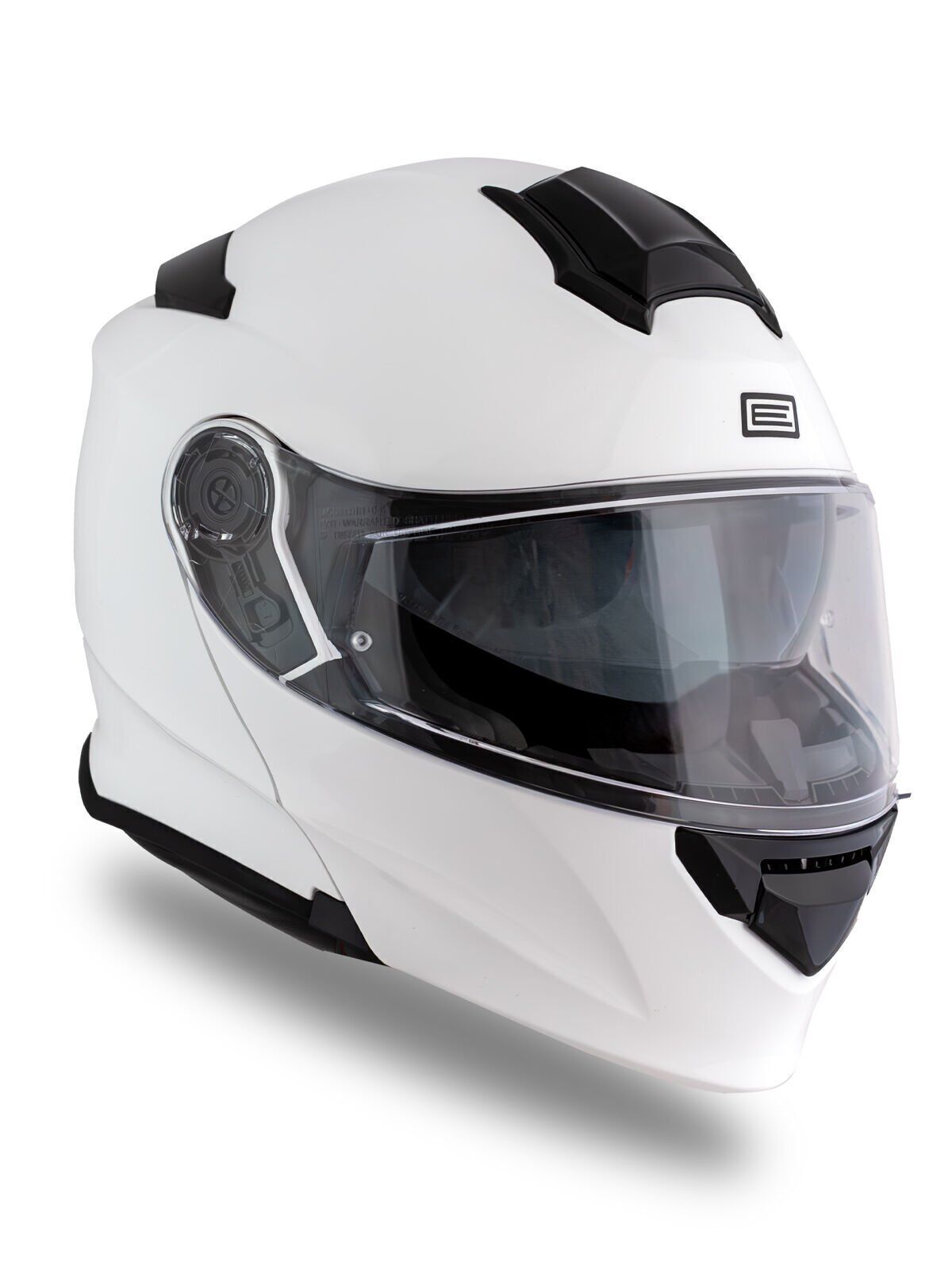 Origine Delta Basic Beyaz Güneş Vizörlü Çene Açılır Kask Şeffaf Camlı XL