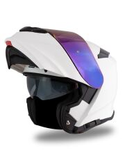 Origine Delta Basic Beyaz Güneş Vizörlü Çene Açılır Kask Gökkuşağı Camlı 2XL