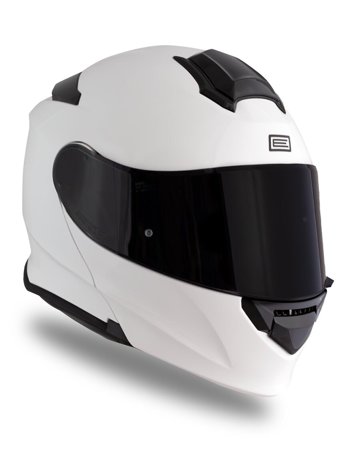 Origine Delta Basic Beyaz Güneş Vizörlü Çene Açılır Kask Siyah Camlı XL