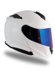 Origine Delta Basic Beyaz Güneş Vizörlü Çene Açılır Kask Mavi Camlı 2XL