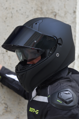 Origine Strada Mat Siyah Güneş Vizörlü Kask Siyah Camlı XS