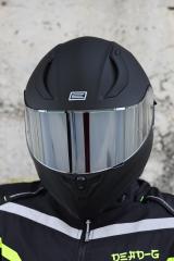 Origine Strada Mat Siyah Güneş Vizörlü Kask Gri Camlı XS