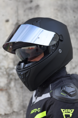 Origine Strada Mat Siyah Güneş Vizörlü Kask Gri Camlı XS