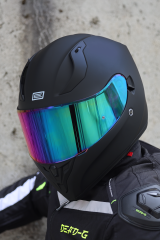 Origine Strada Mat Siyah Güneş Vizörlü Kask Gökkuşağı Camlı 2XL