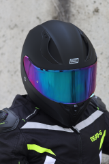 Origine Strada Mat Siyah Güneş Vizörlü Kask Gökkuşağı Camlı 2XL