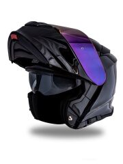 Origine Delta Basic Parlak Siyah Çene Açılır Kask Gökkuşağı Camlı M