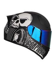 Origine Strada Fearless Mat Siyah-Beyaz Güneş Vizörlü Kask Gökkuşağı Camlı 2XL