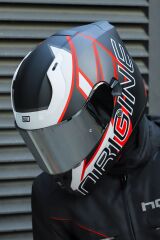 Origine Strada Competition Beyaz-Kırmızı-Siyah Güneş Vizörlü Kask Gri Camlı 2XL