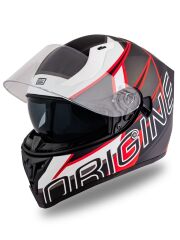 Origine Strada Competition Beyaz-Kırmızı-Siyah Güneş Vizörlü Kask Şeffaf Camlı 2XL