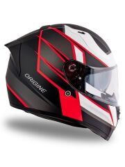Origine Strada Competition Beyaz-Kırmızı-Siyah Güneş Vizörlü Kask Şeffaf Camlı 2XL