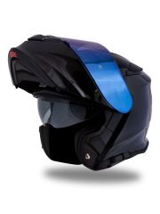 Origine Delta Basic Parlak Siyah Çene Açılır Kask Mavi Camlı S