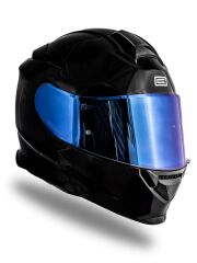 Origine Delta Basic Parlak Siyah Çene Açılır Kask Mavi Camlı XL