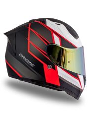 Origine Strada Competition Beyaz-Kırmızı-Siyah Güneş Vizörlü Kask Sarı Camlı XL