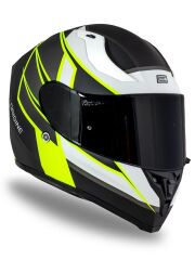 Origine Strada Competition Beyaz-Sarı-Siyah Güneş Vizörlü Kask Siyah Camlı XL