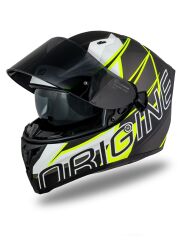 Origine Strada Competition Beyaz-Sarı-Siyah Güneş Vizörlü Kask Siyah Camlı 2XL