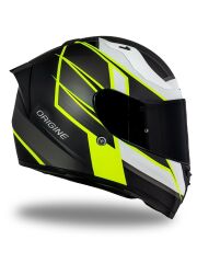 Origine Strada Competition Beyaz-Sarı-Siyah Güneş Vizörlü Kask Siyah Camlı 2XL