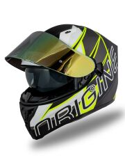 Origine Strada Competition Beyaz-Sarı-Siyah Güneş Vizörlü Kask Sarı Camlı 2XL
