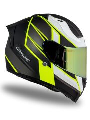Origine Strada Competition Beyaz-Sarı-Siyah Güneş Vizörlü Kask Sarı Camlı 2XL