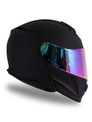 Origine Delta Basic Mat Siyah Güneş Vizörlü Çene Açılır Kask Gökkuşağı Camlı 2XL