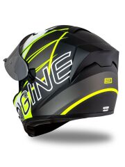 Origine Strada Competition Beyaz-Sarı-Siyah Güneş Vizörlü Kask Gri Camlı 2XL