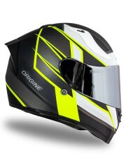 Origine Strada Competition Beyaz-Sarı-Siyah Güneş Vizörlü Kask Gri Camlı 2XL