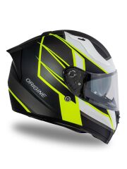 Origine Strada Competition Beyaz-Sarı-Siyah Güneş Vizörlü Kask Şeffaf Camlı XS