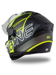 Origine Strada Competition Beyaz-Sarı-Siyah Güneş Vizörlü Kask Şeffaf Camlı 2XL