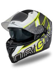 Origine Strada Competition Beyaz-Sarı-Siyah Güneş Vizörlü Kask Şeffaf Camlı 2XL