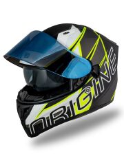 Origine Strada Competition Beyaz-Sarı-Siyah Güneş Vizörlü Kask Mavi Camlı M