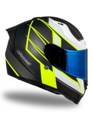 Origine Strada Competition Beyaz-Sarı-Siyah Güneş Vizörlü Kask Mavi Camlı 2XL