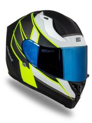 Origine Strada Competition Beyaz-Sarı-Siyah Güneş Vizörlü Kask Mavi Camlı 2XL