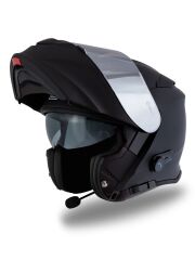 Origine Delta BT Mat Siyah Çene Açılır Kask (Intercomlu-Bluetoothlu Kask) Gri Camlı XL