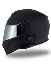 Origine Delta BT Mat Siyah Çene Açılır Kask (Intercomlu-Bluetoothlu Kask) Gri Camlı XL