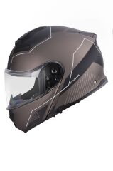 Origine Linear Mat Siyah-Titanyum Güneş Vizörlü Çene Açılır Kask Şeffaf Camlı M